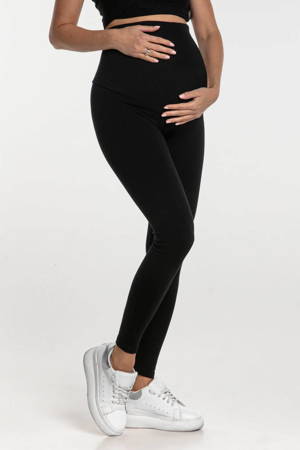 Czarne legginsy dresowe z panelem ciążowym - Dolce Sonno